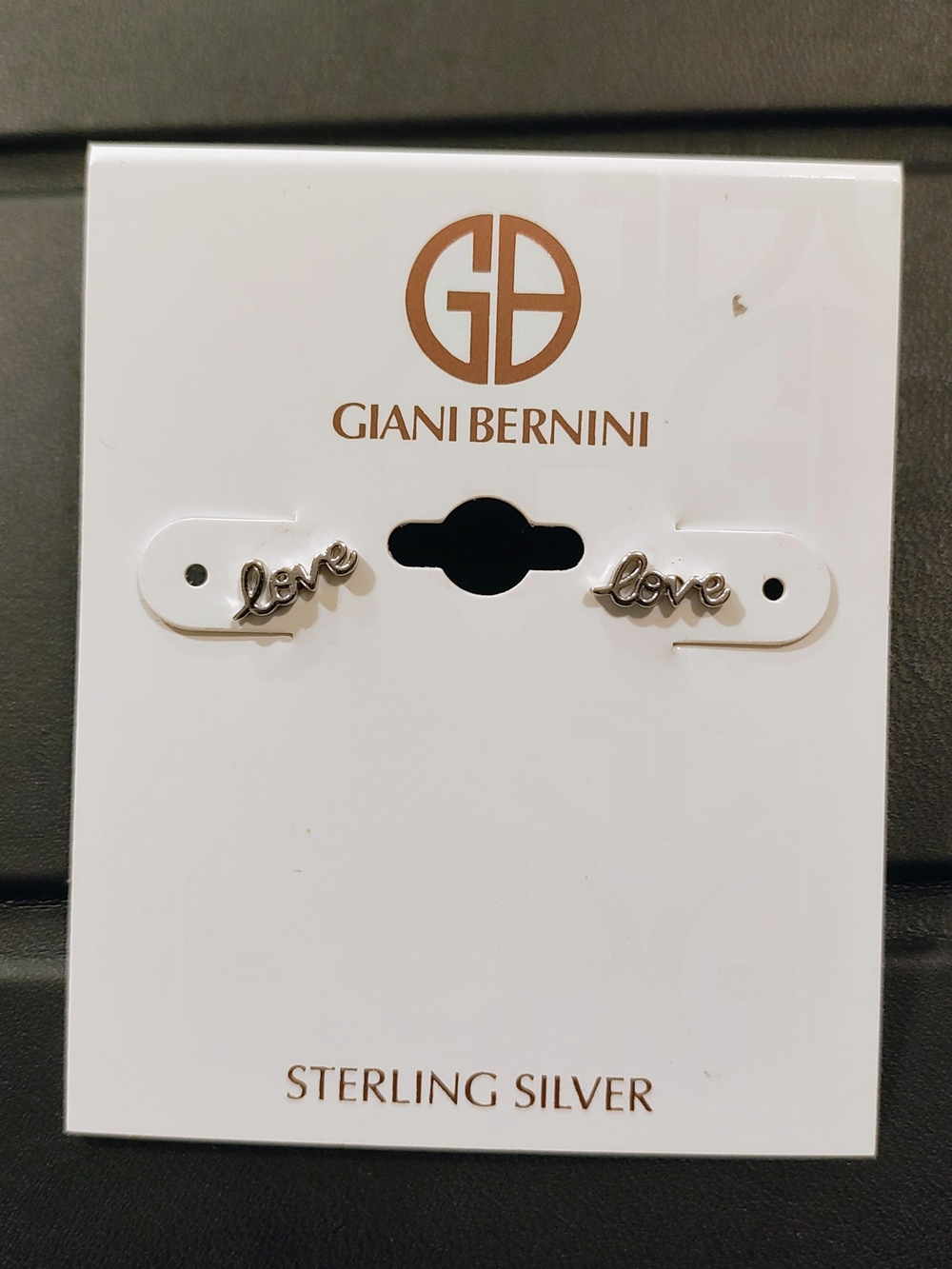Giani Bernini Sterling Silver "Love" Script Stud Earrings - Silver
